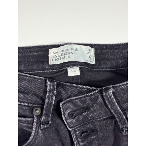 Abercrombie & Fitch Women’s Black Distressed Skinny Jeans 28 / 6 Short – High - Picture 5 of 9